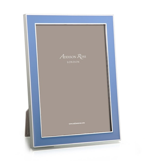 Enamel photo frame | Periwinkle blue and silver | osski