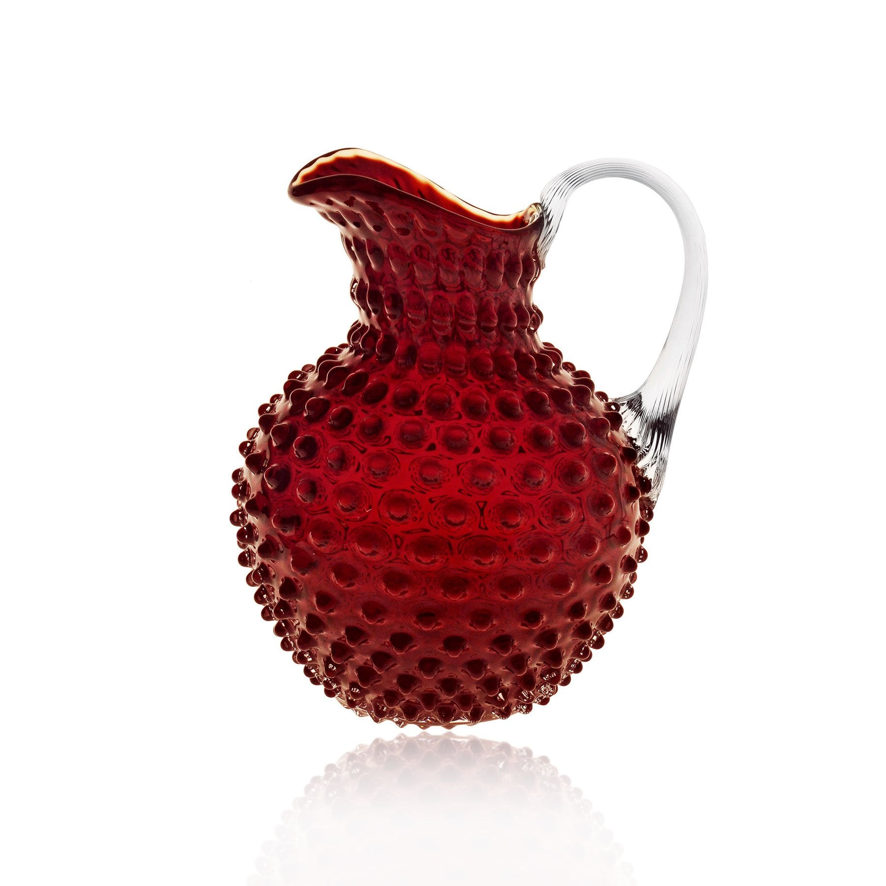 Underlay red hobnail jug