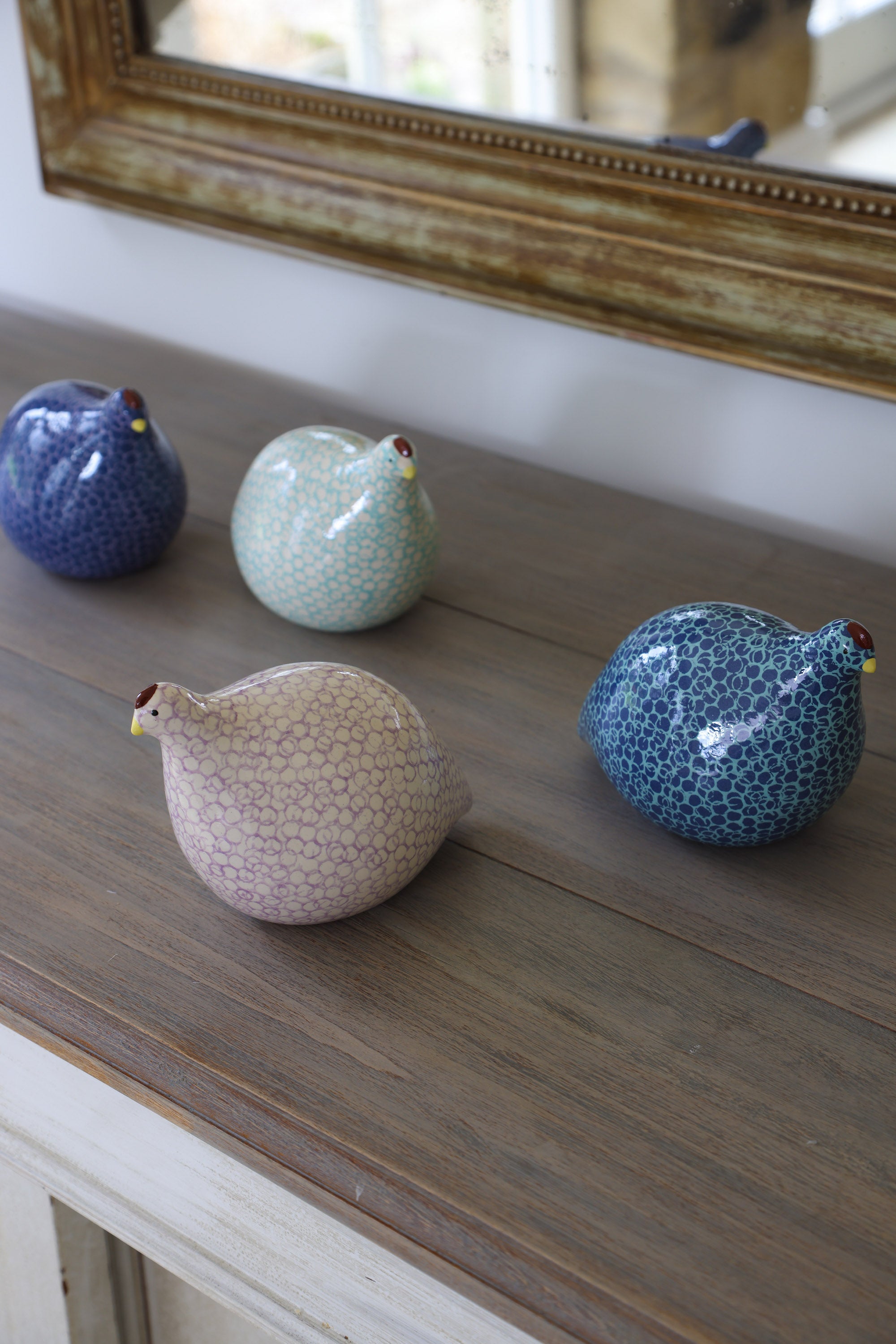 Ceramic Quail | Blue with lilac spots