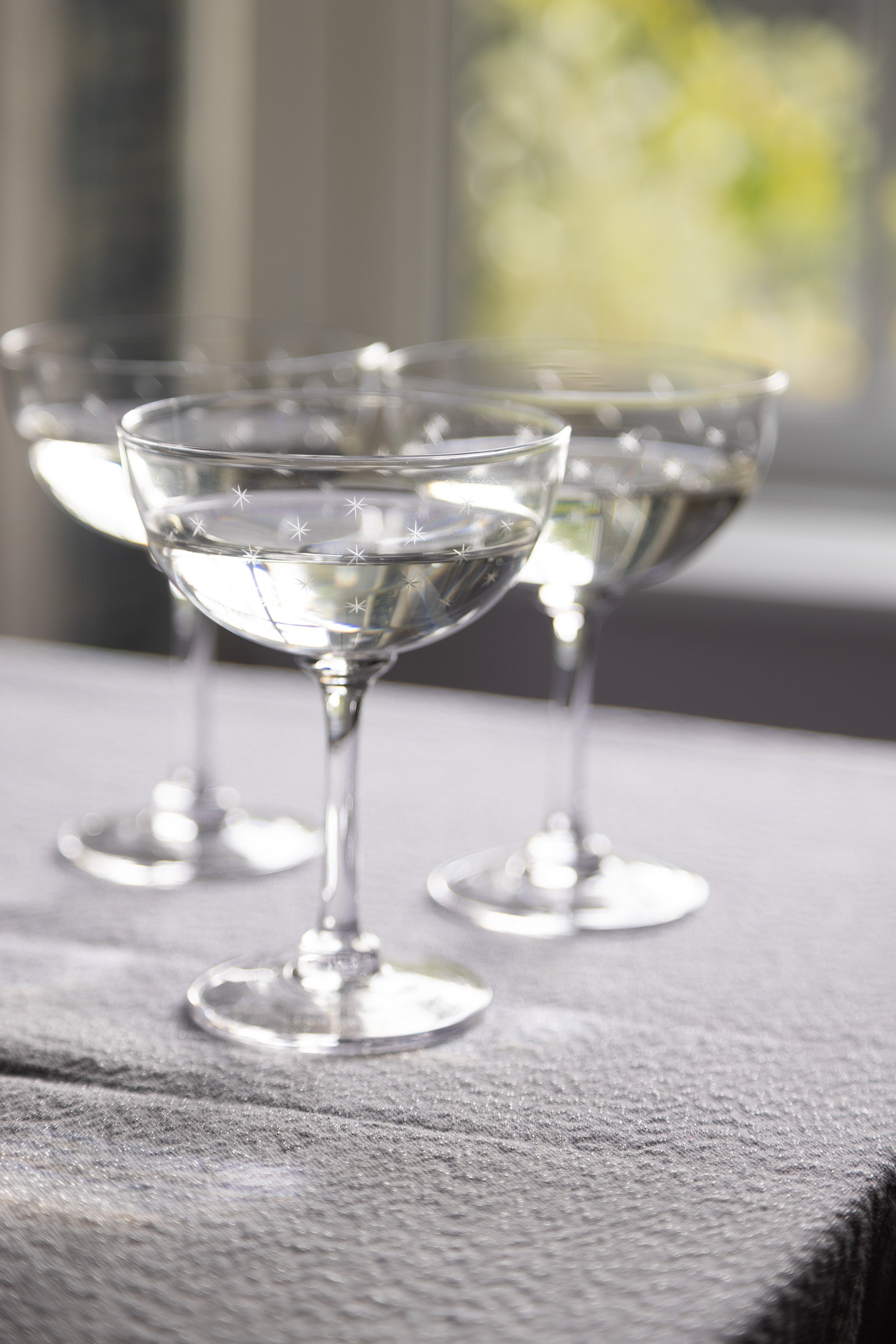 Crystal Champagne saucers | Star design | OSSKI