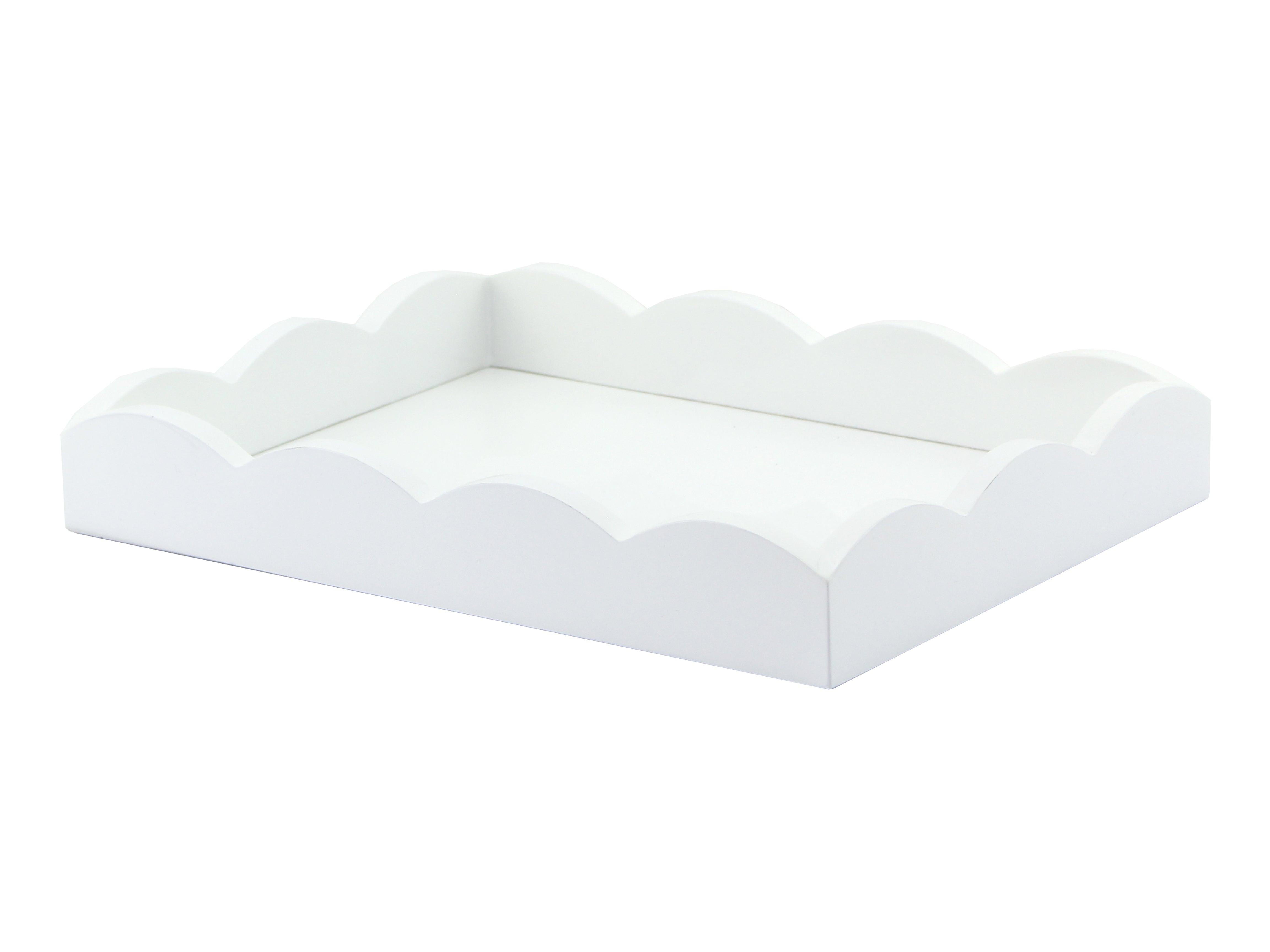 Small white scalloped tray