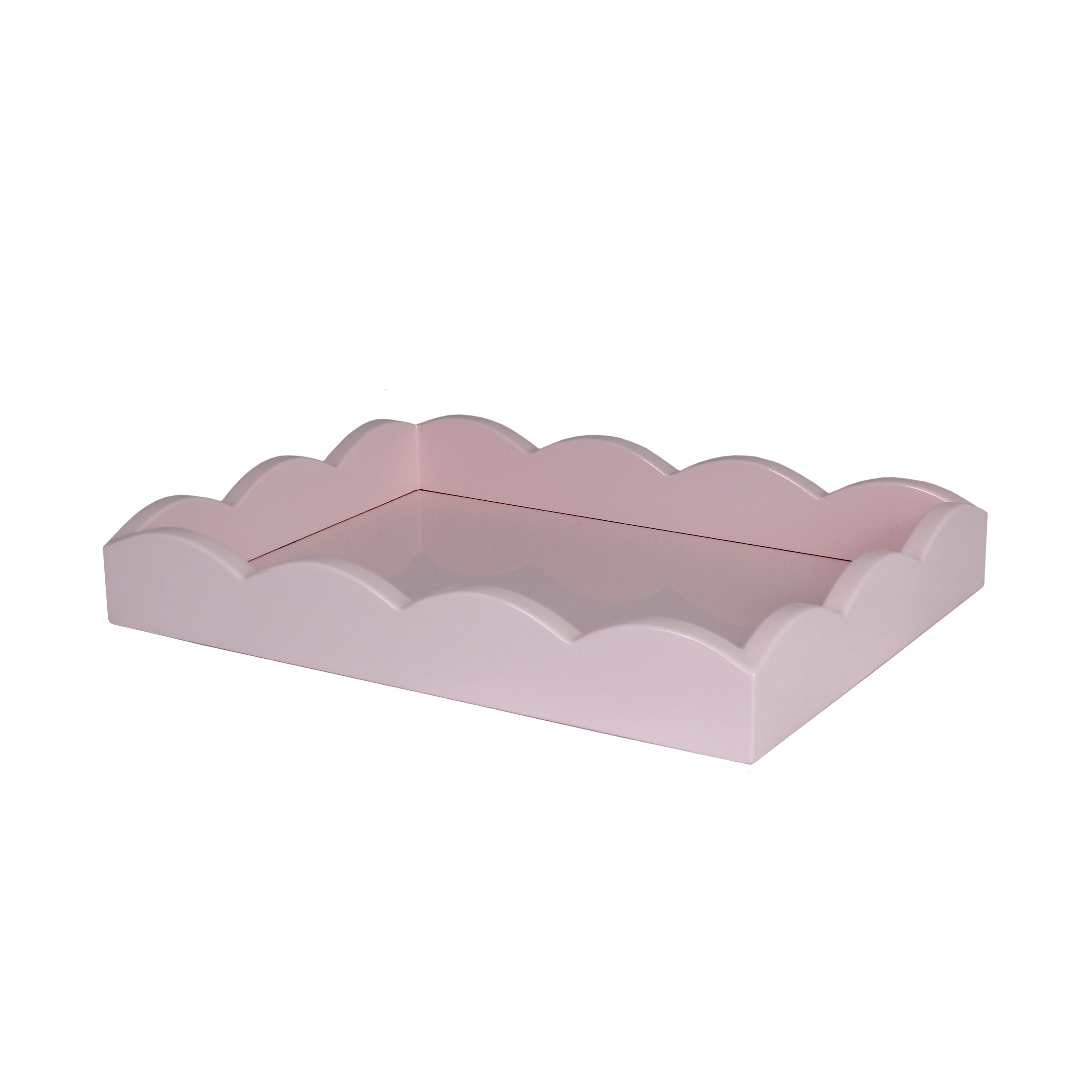Small pale pink scalloped tray