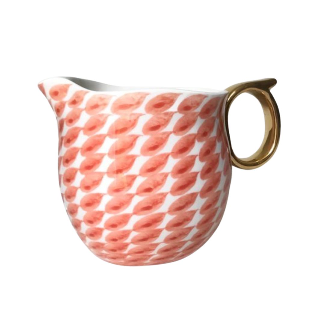 Milk jug | Coral with gold handle