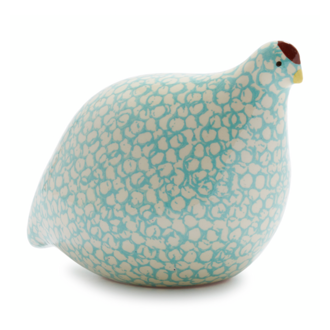 Quail | White with turquoise spots