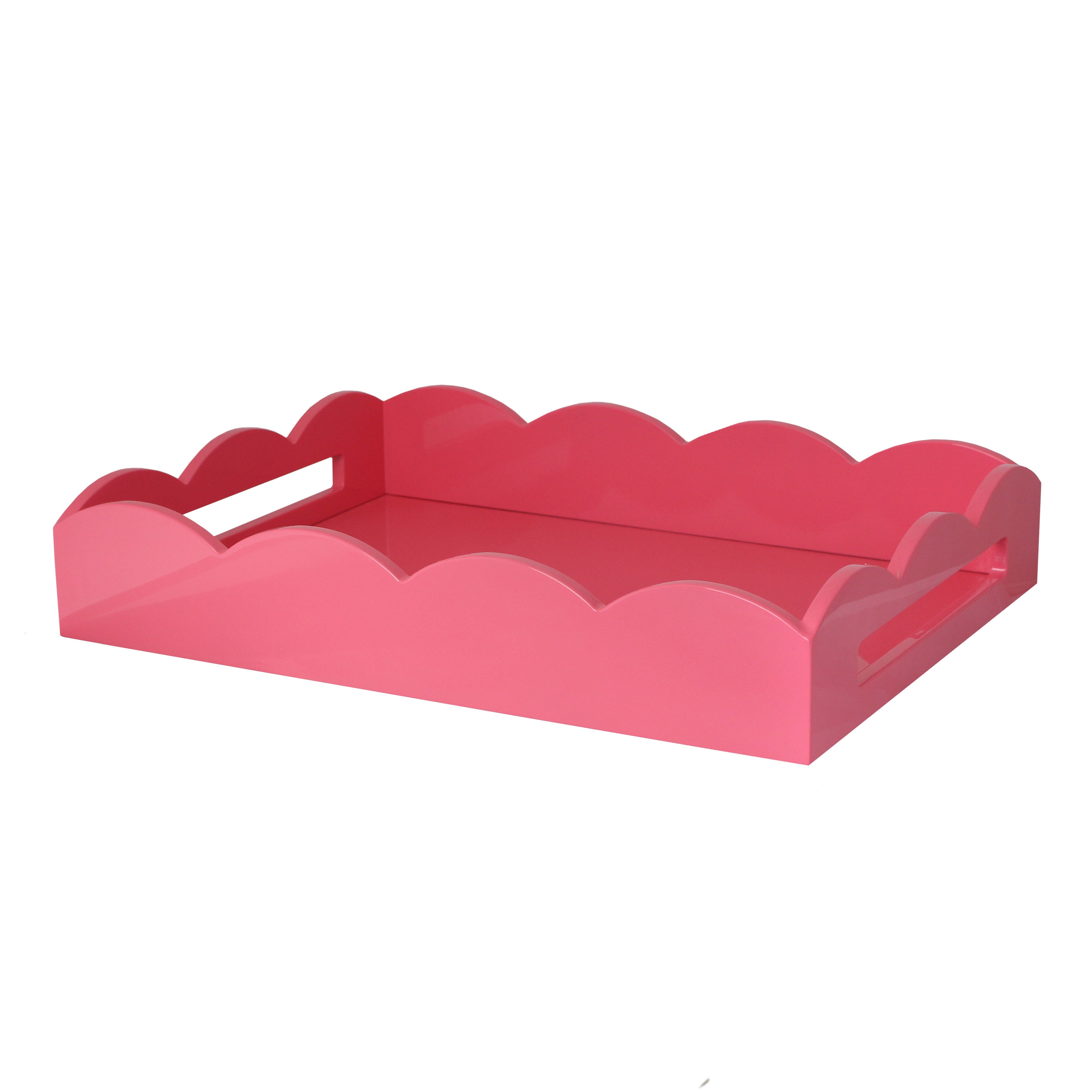 Medium Pink Laquered Scalloped Tray