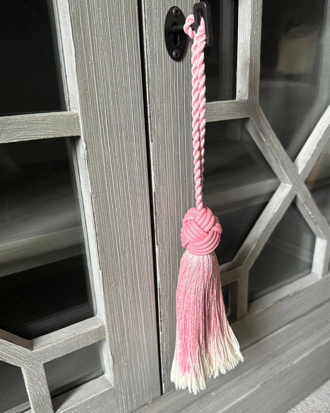 Chunky pink key tassel