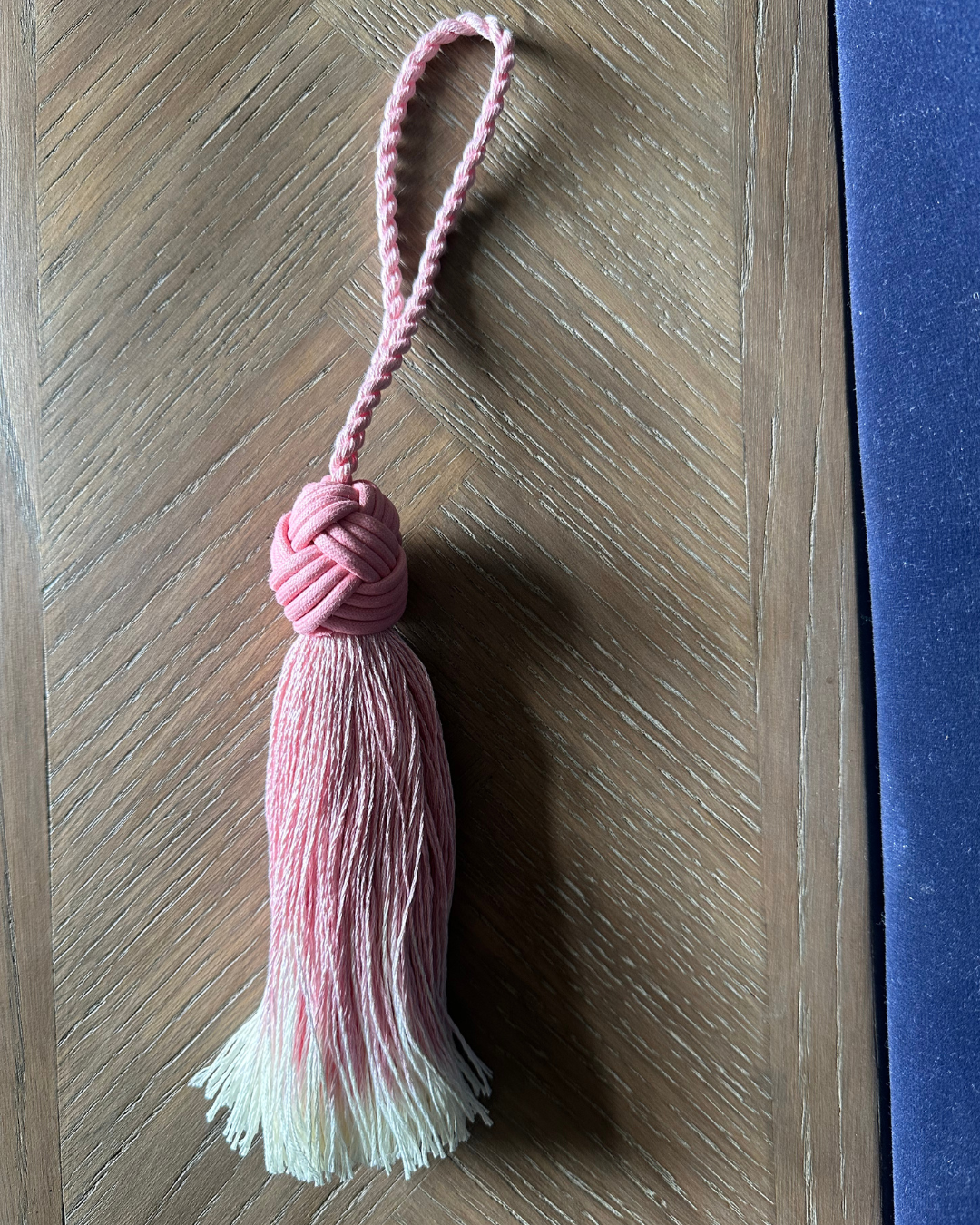 Chunky pink key tassel