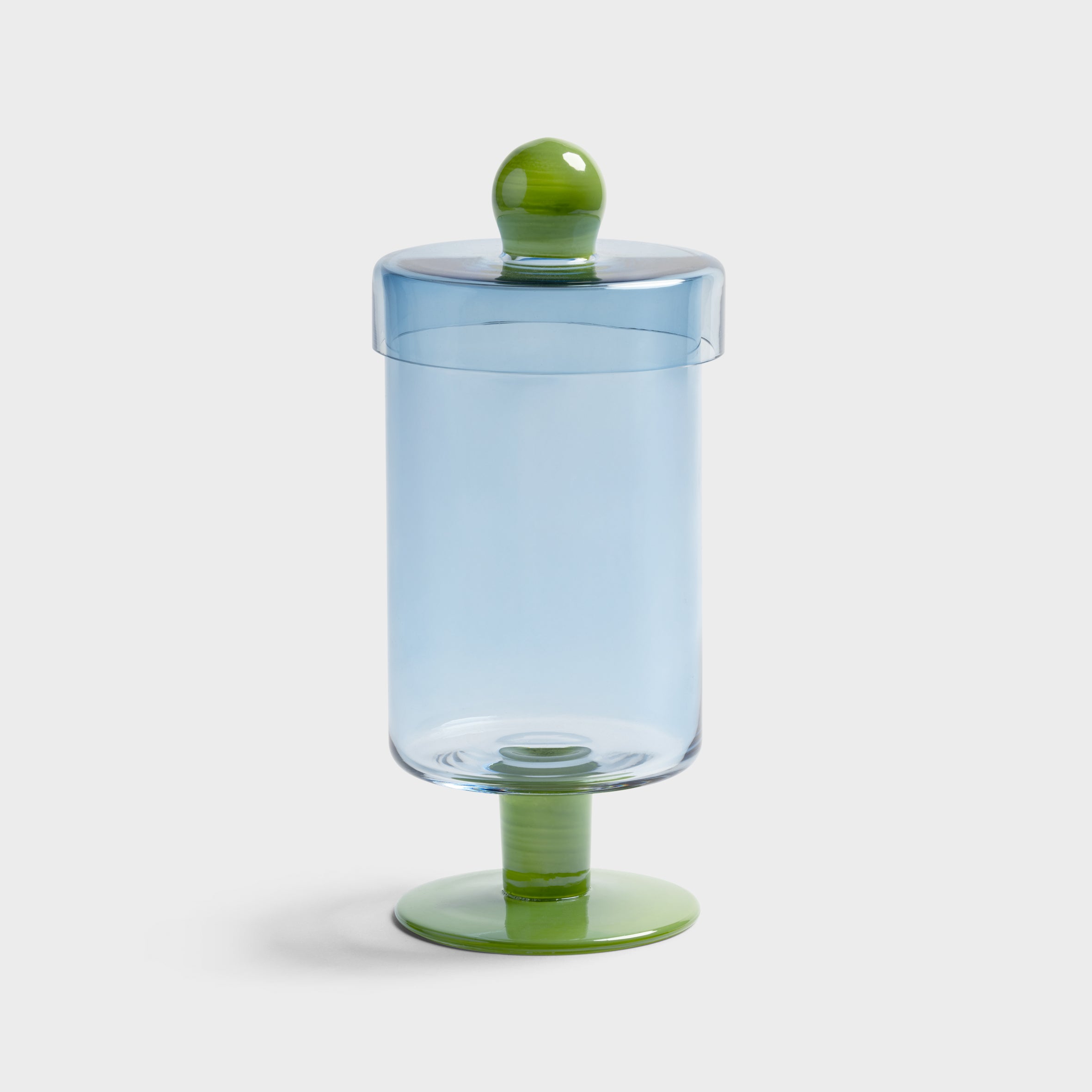 Glass Lidded Jar | Blue | Tall