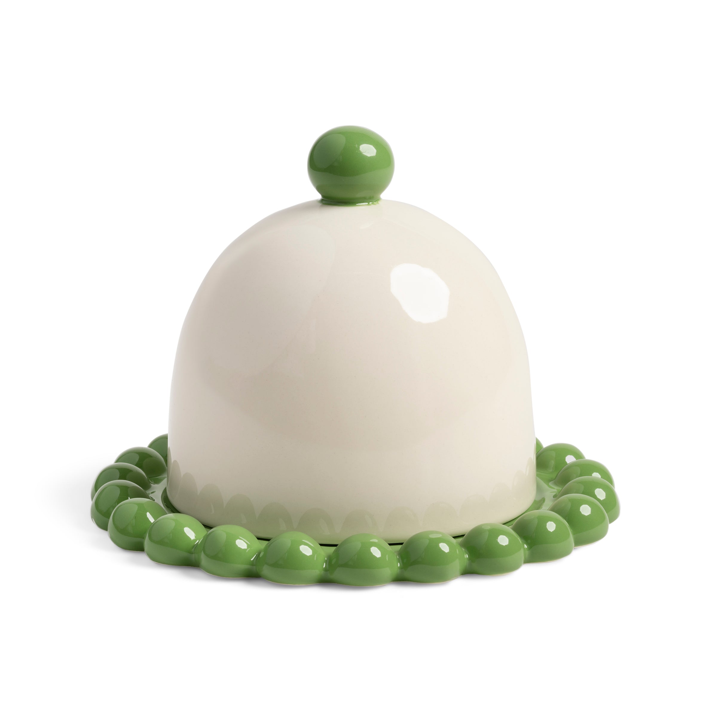 Butter Dish | Green & Cream