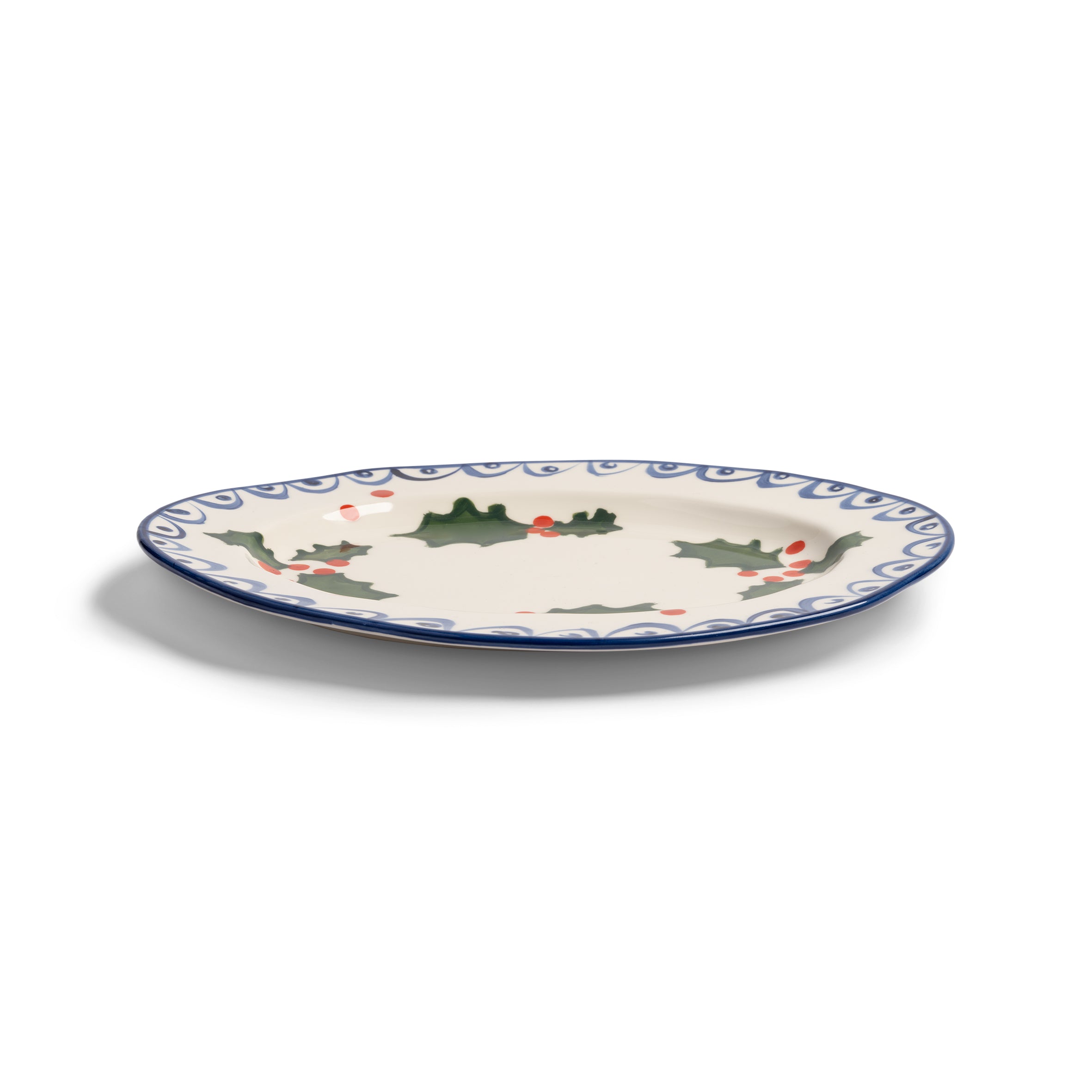Christmas Platter | Blue Holly | Large