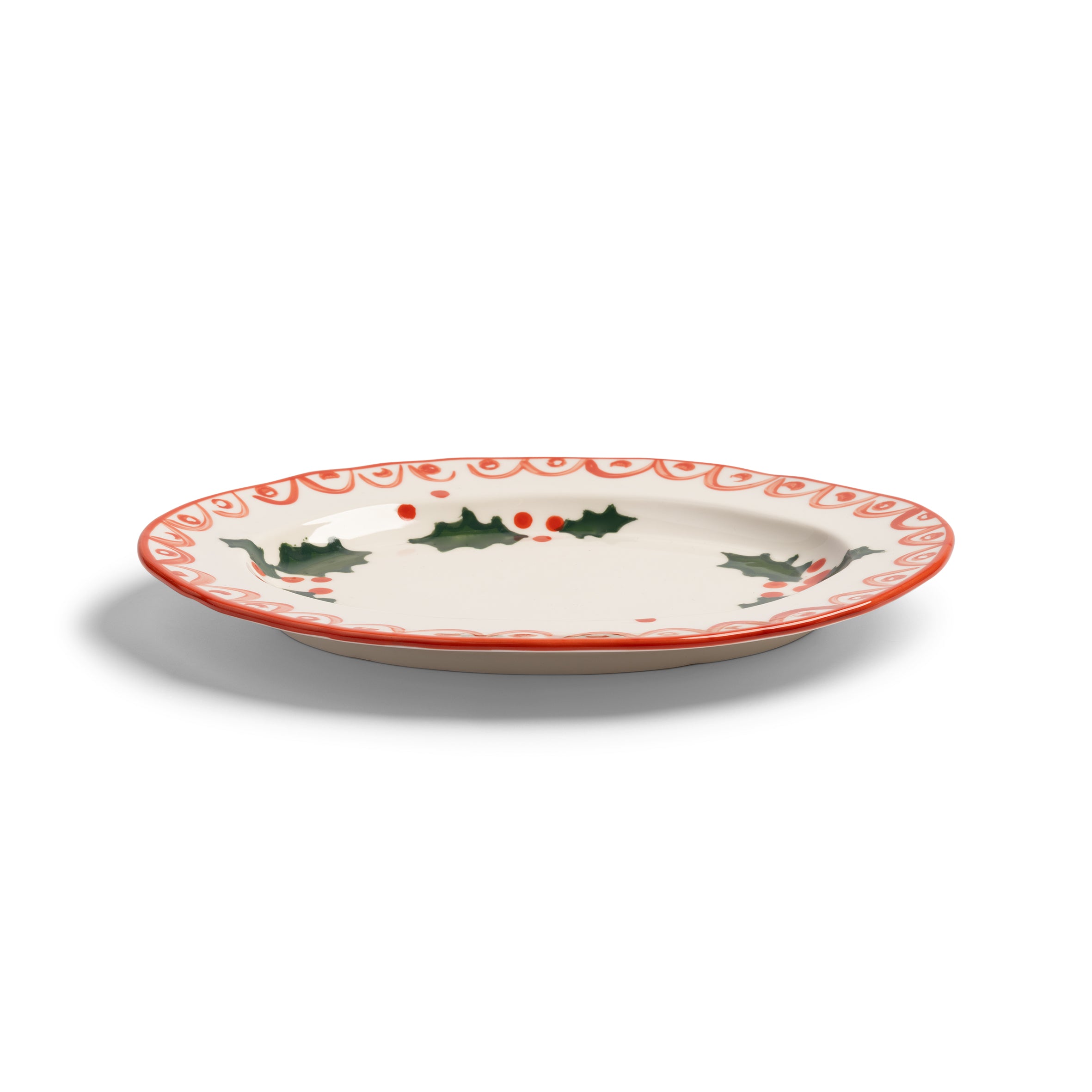 Christmas Platter | Red Holly | Small