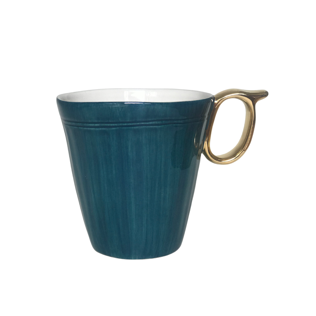 Malmo Medium Mug | Ribbed | Peacock