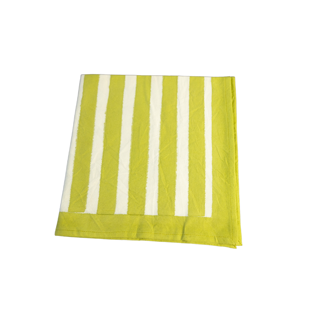 Seconds | Striped Apple Green Napkins | Sold as a set of 4