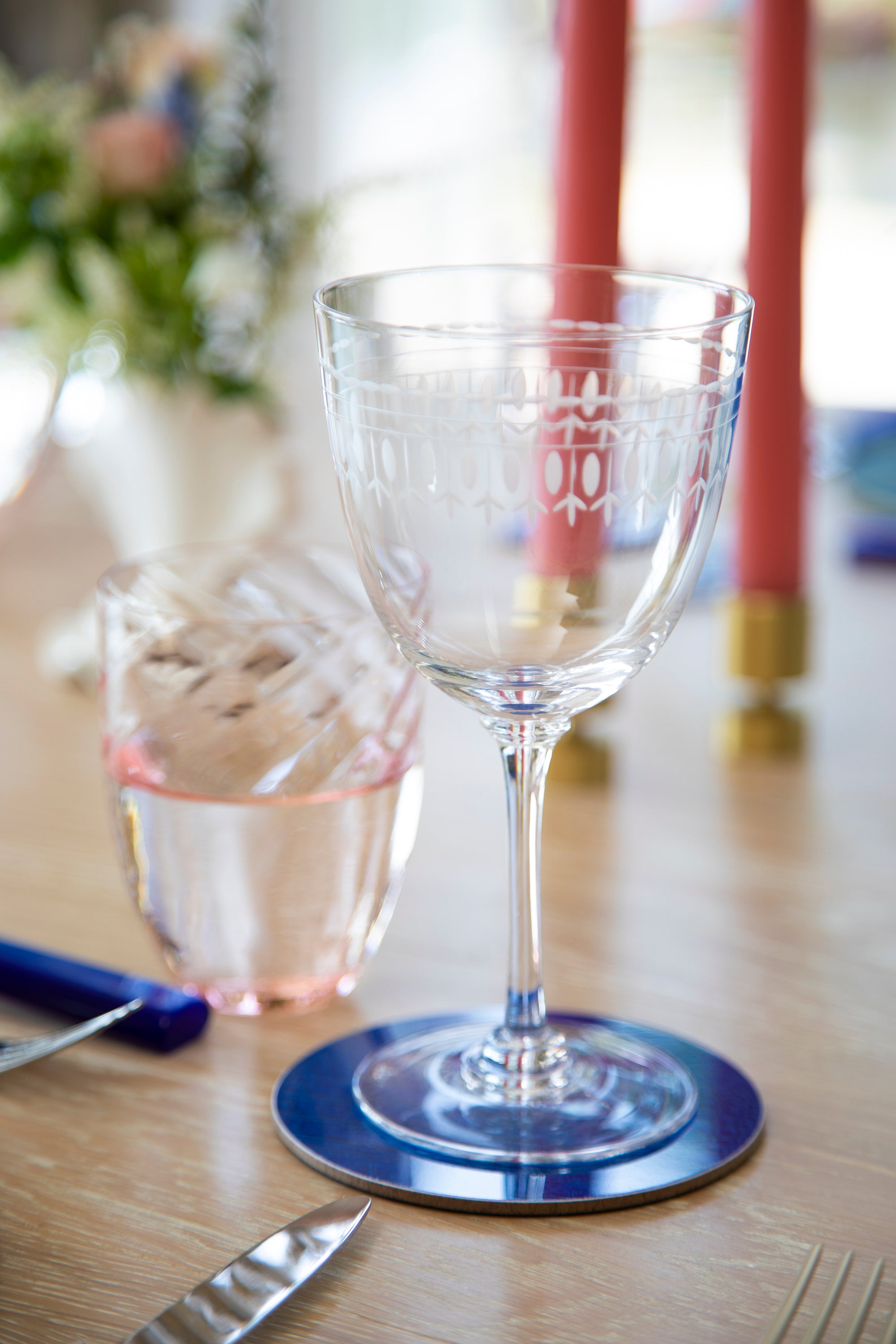 A Set of Six Crystal Wine Glasses | Ovals Design