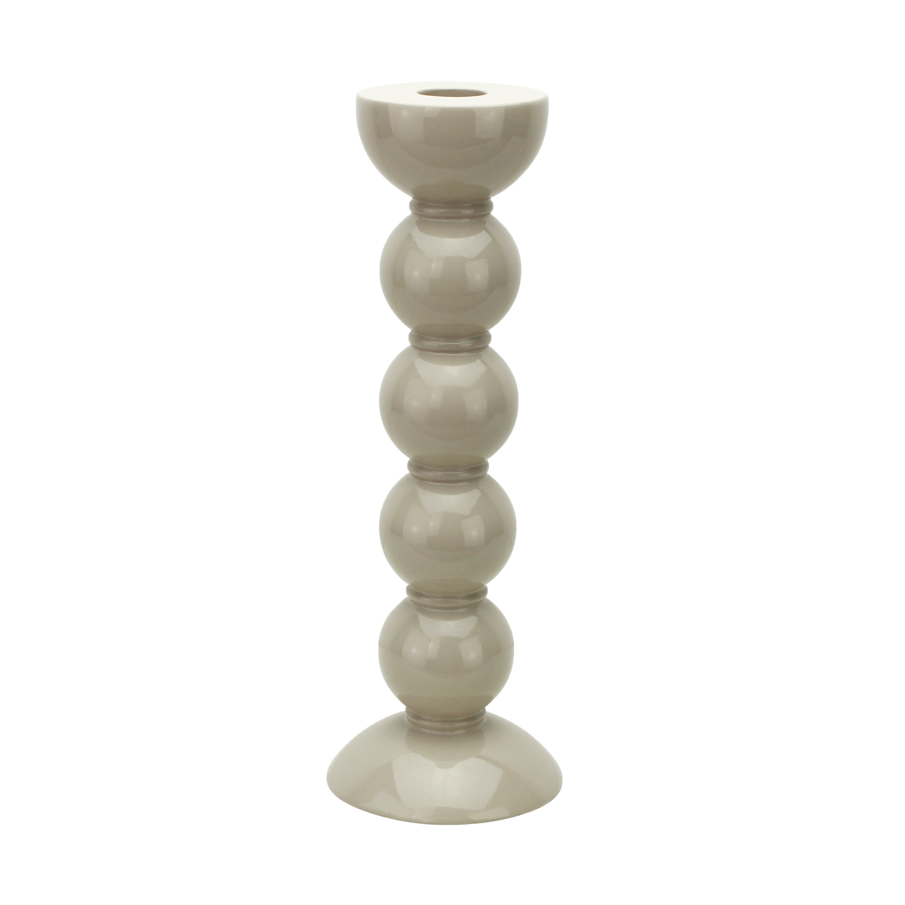 Tall bobbin candle holder in cappuccino