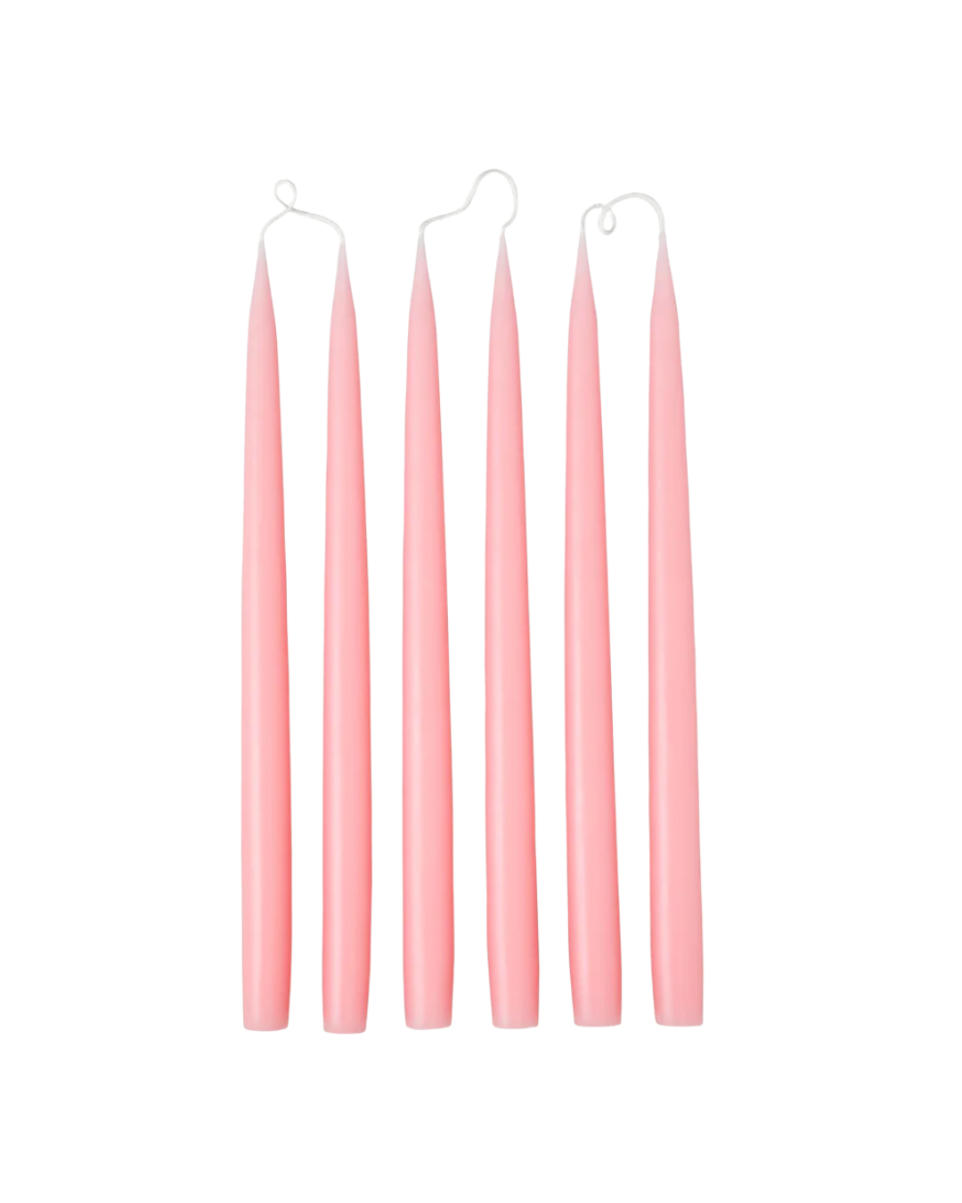 Candy pink tapered candles