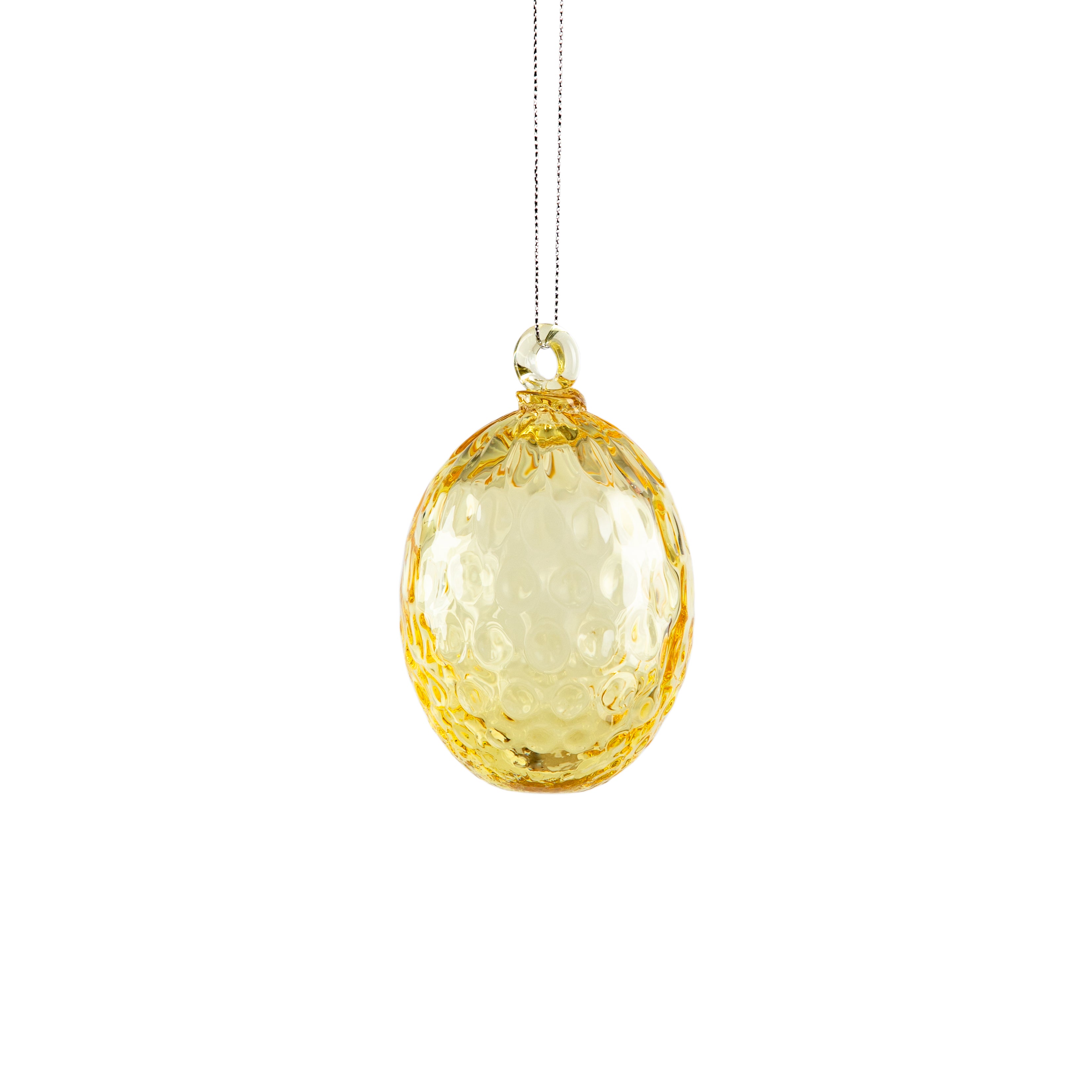 Yellow glass easter egg decoration