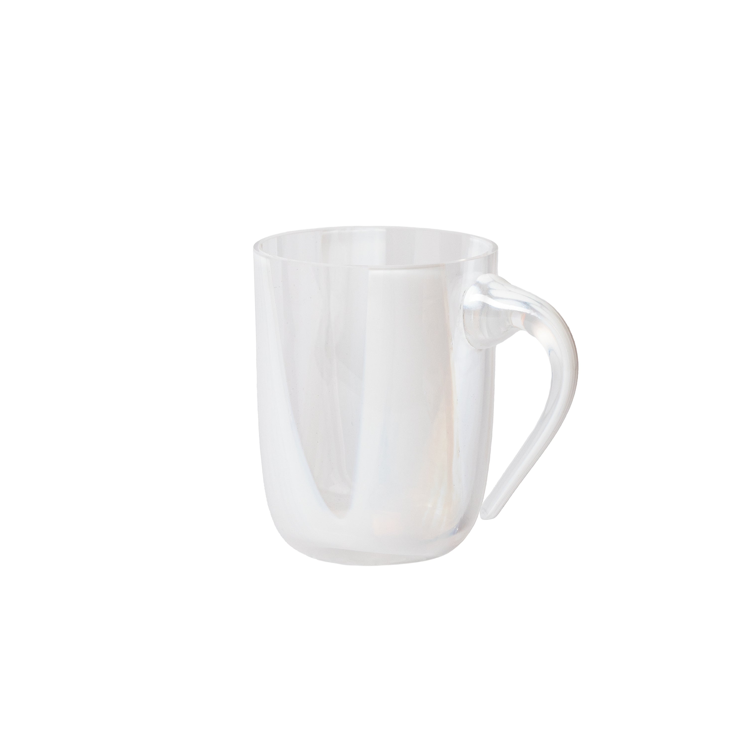 White glass mug