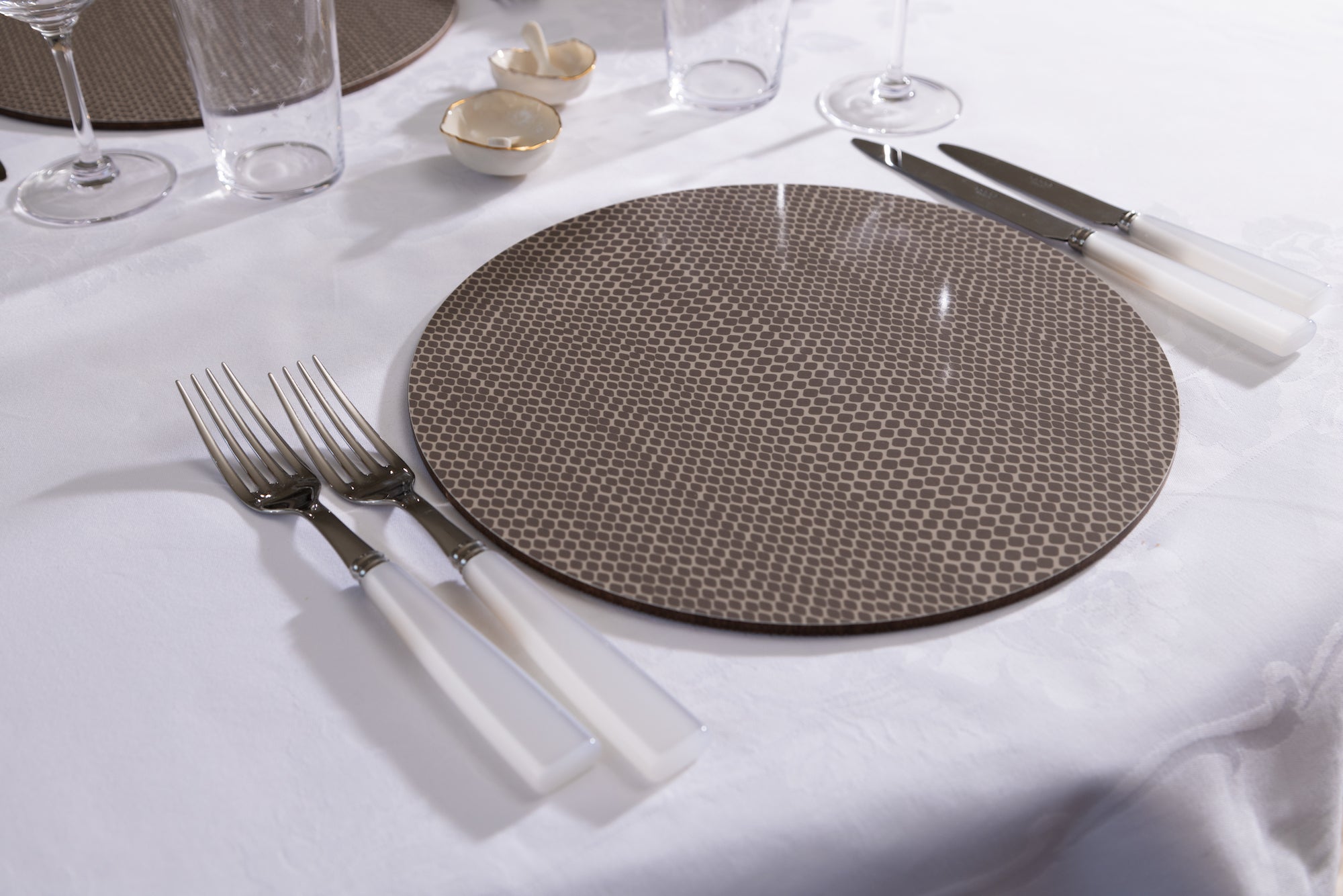 snake print placemat in mole