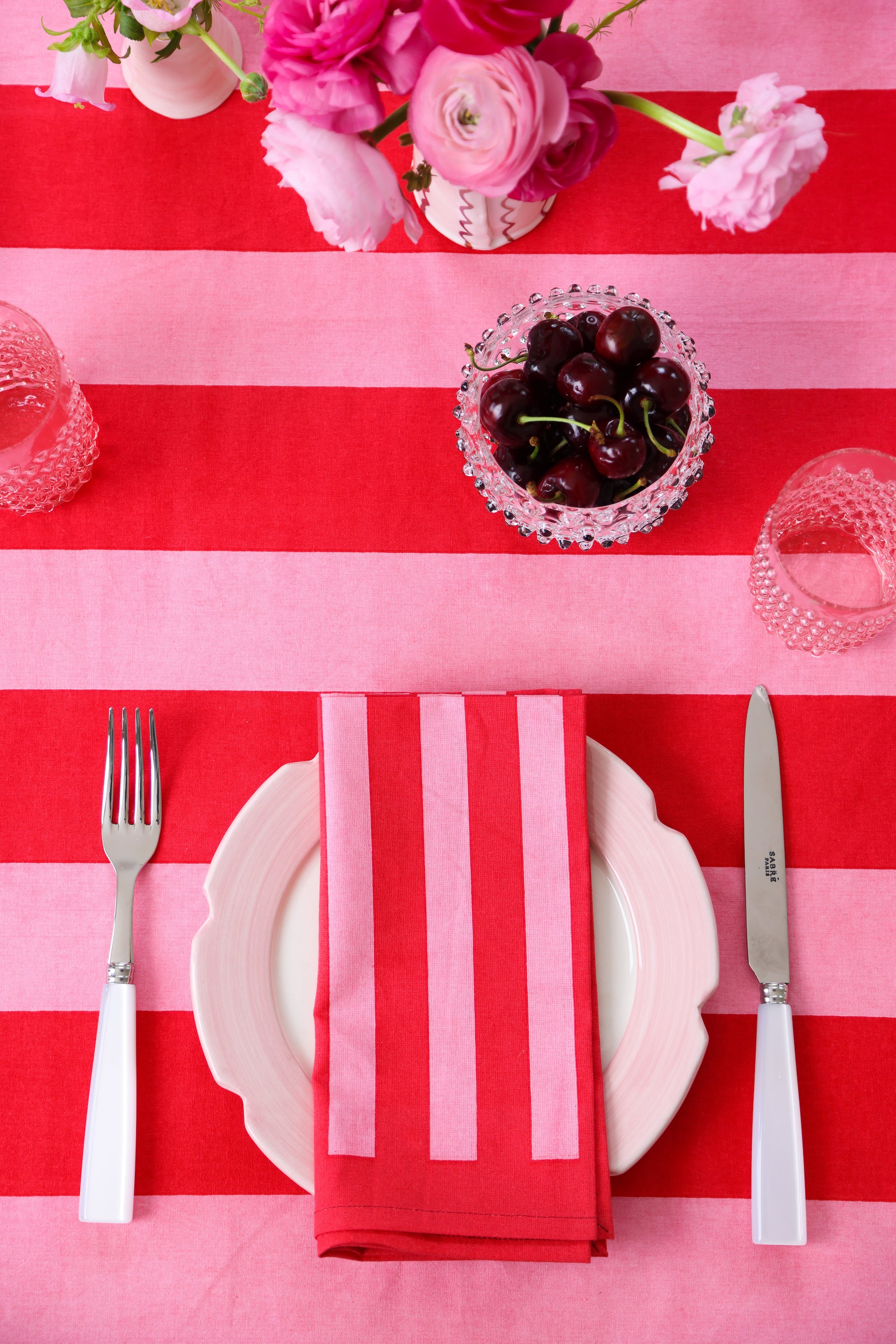 Striped Napkins | Red & Pink