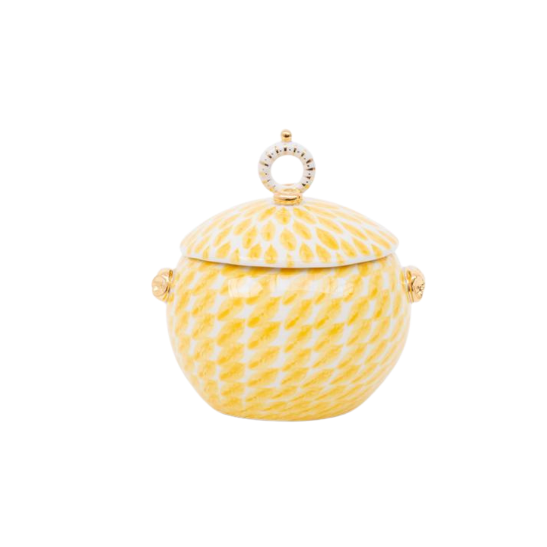 Miranda Berrow yellow lidded sugar bowl