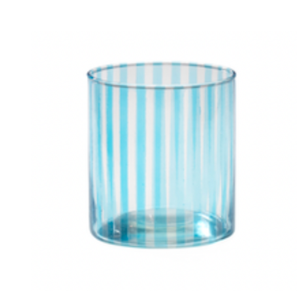 Tea light holder | Blue candy stripe