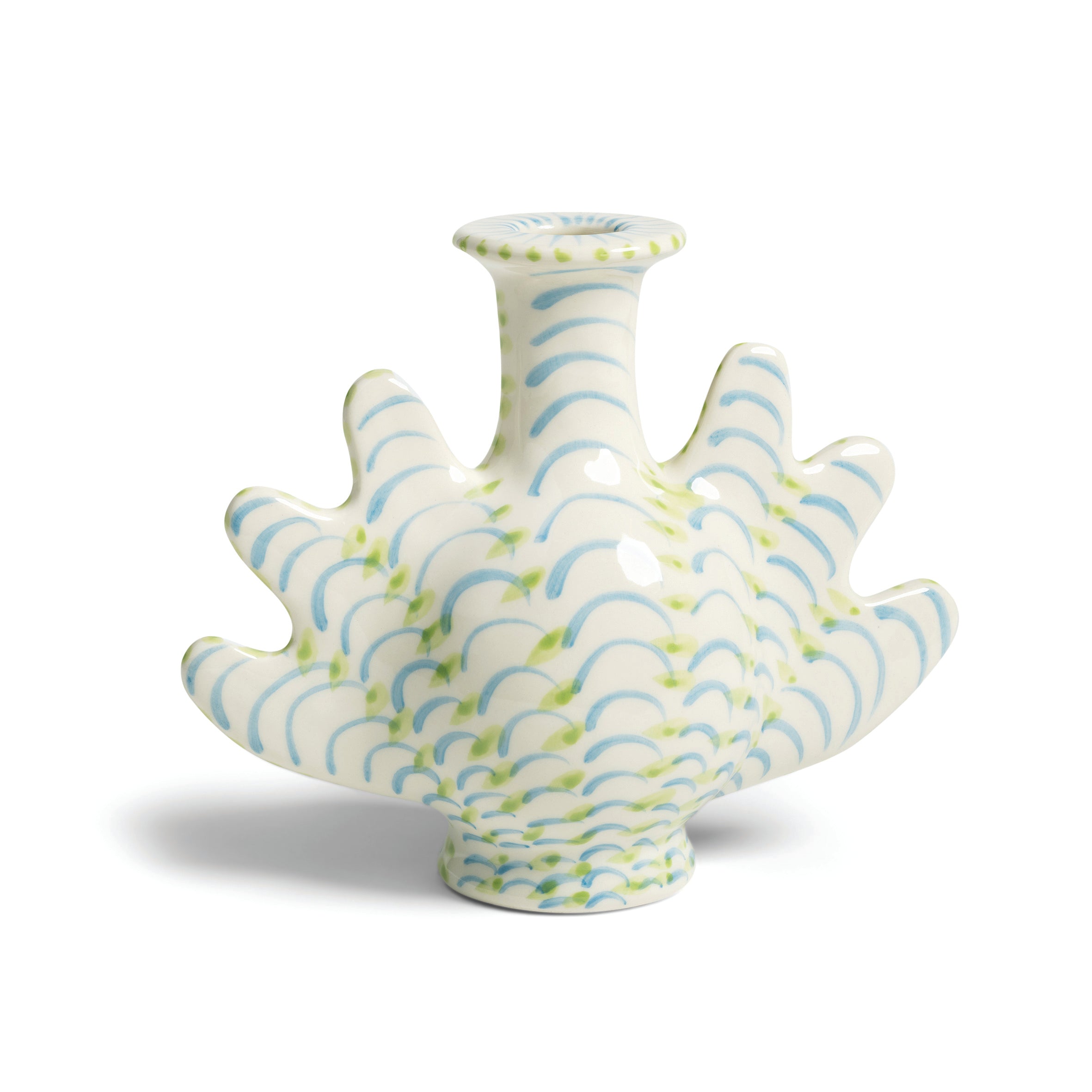 Shellegance Candle Holder | Medium | Green & Blue