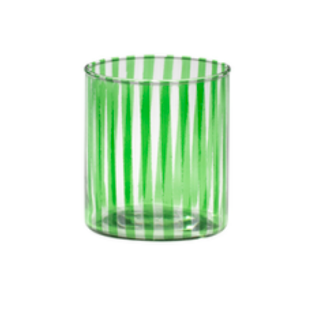 Tea light holder | Green candy stripes | osski