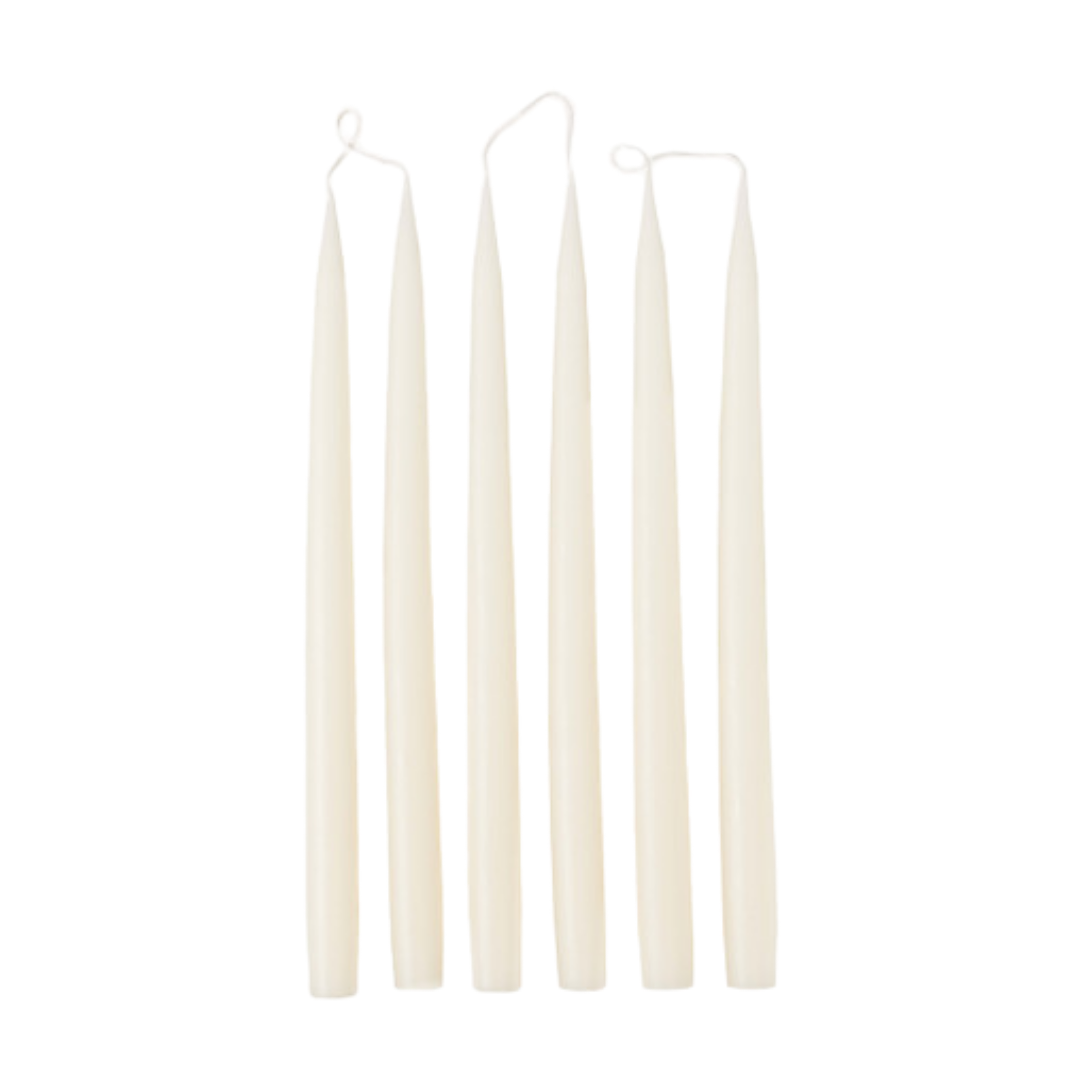 Off white tapered candles