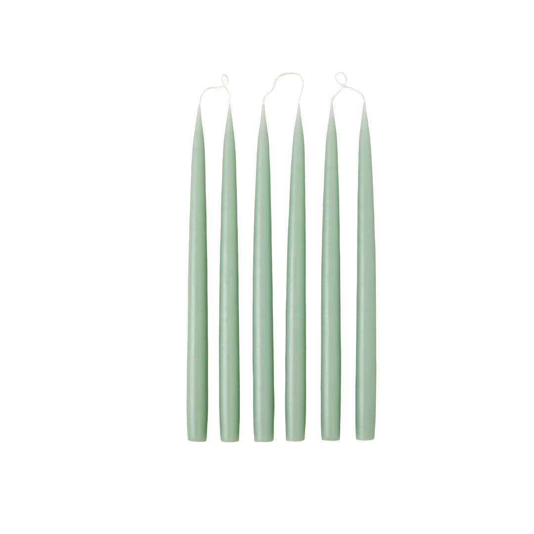 Sage green tapered candles