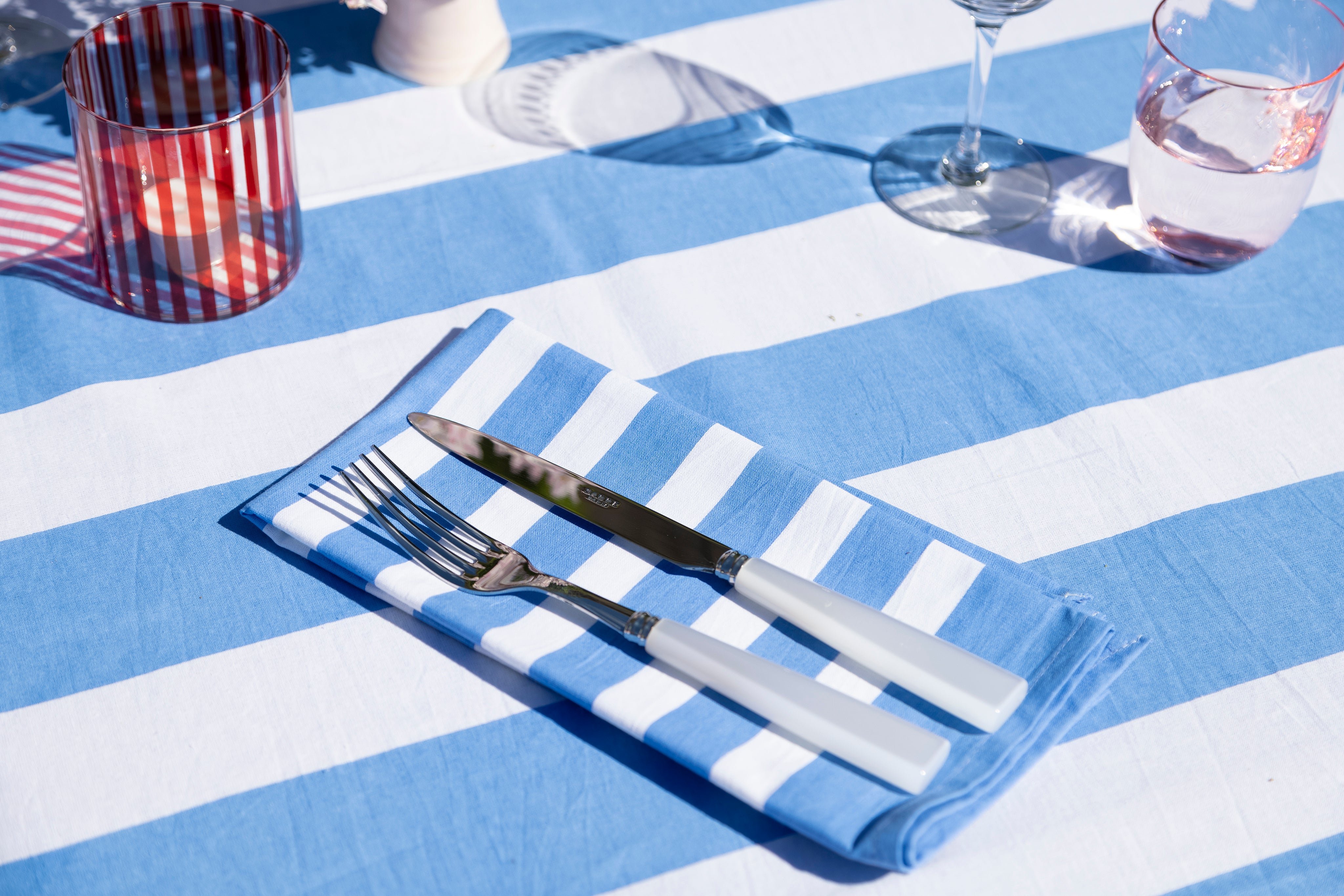 Blue stripe napkins