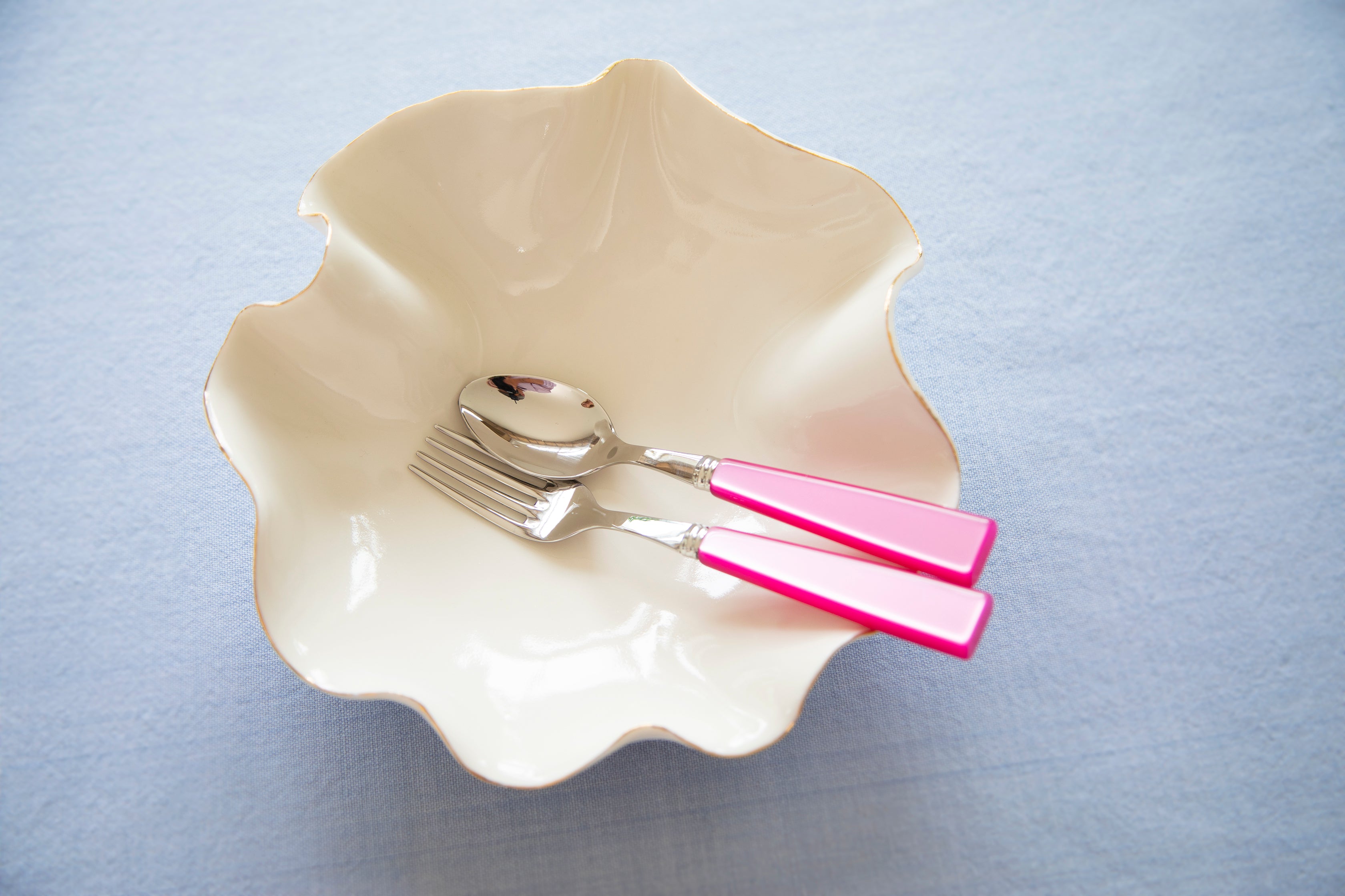 Sabre Icone Pink teaspoon and cake fork