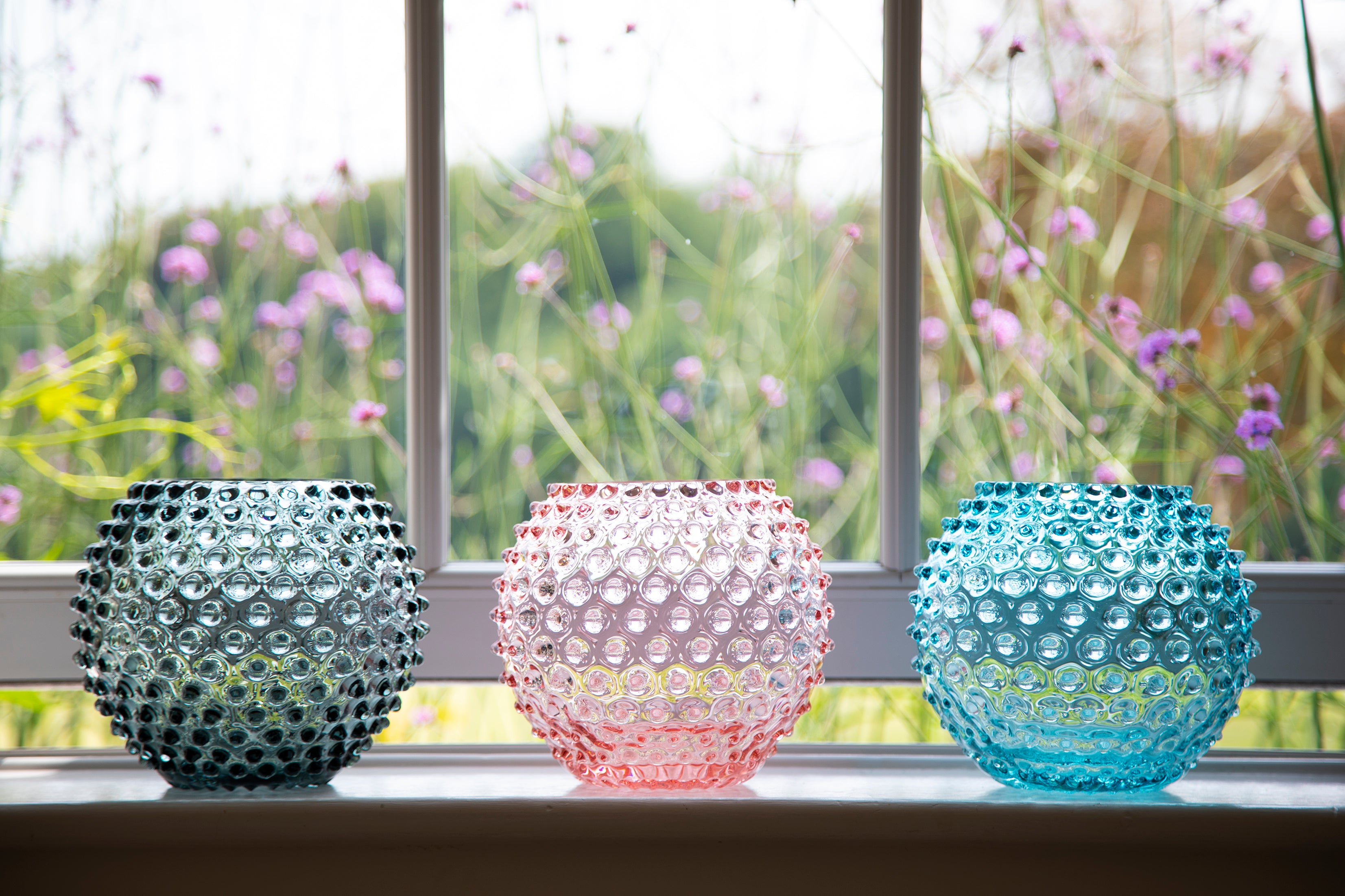 Hobnail vases