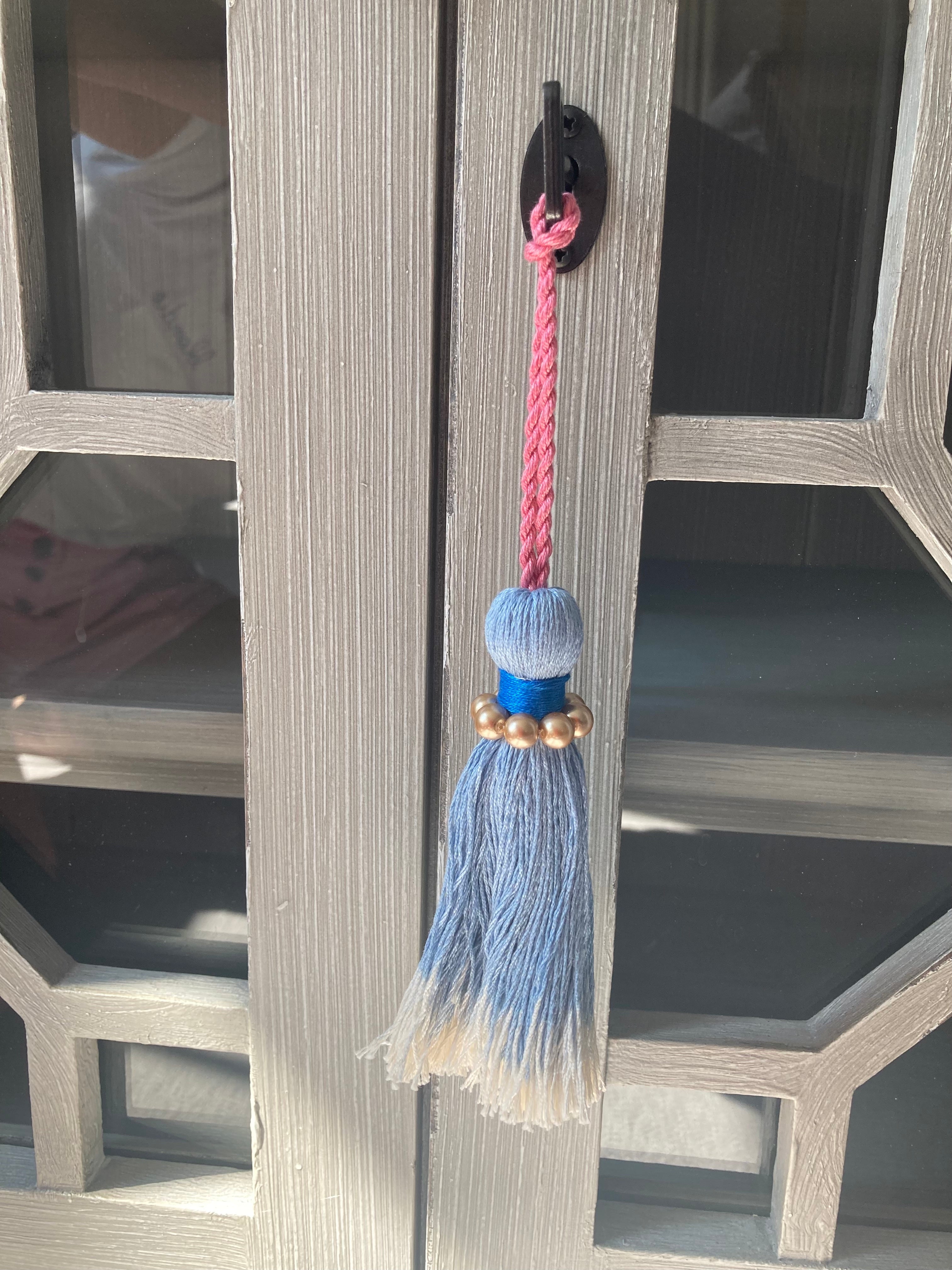 Key tassel | Blue with beads | Jessica Light