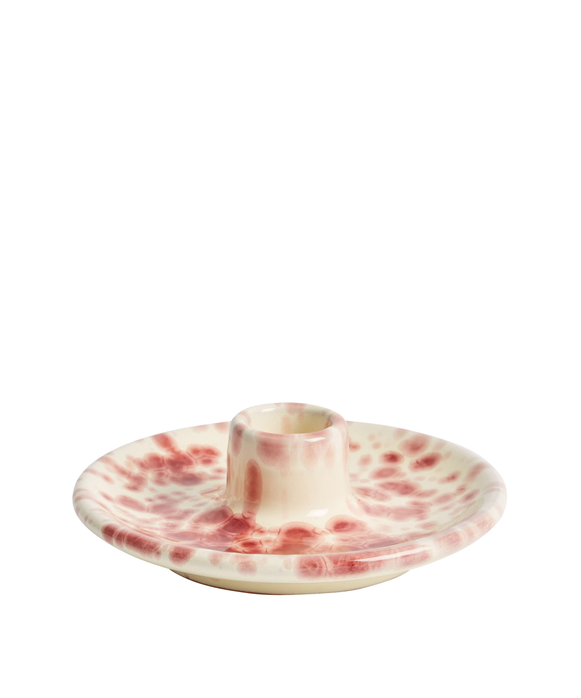 Hot Pottery Candle Holder in cranberry