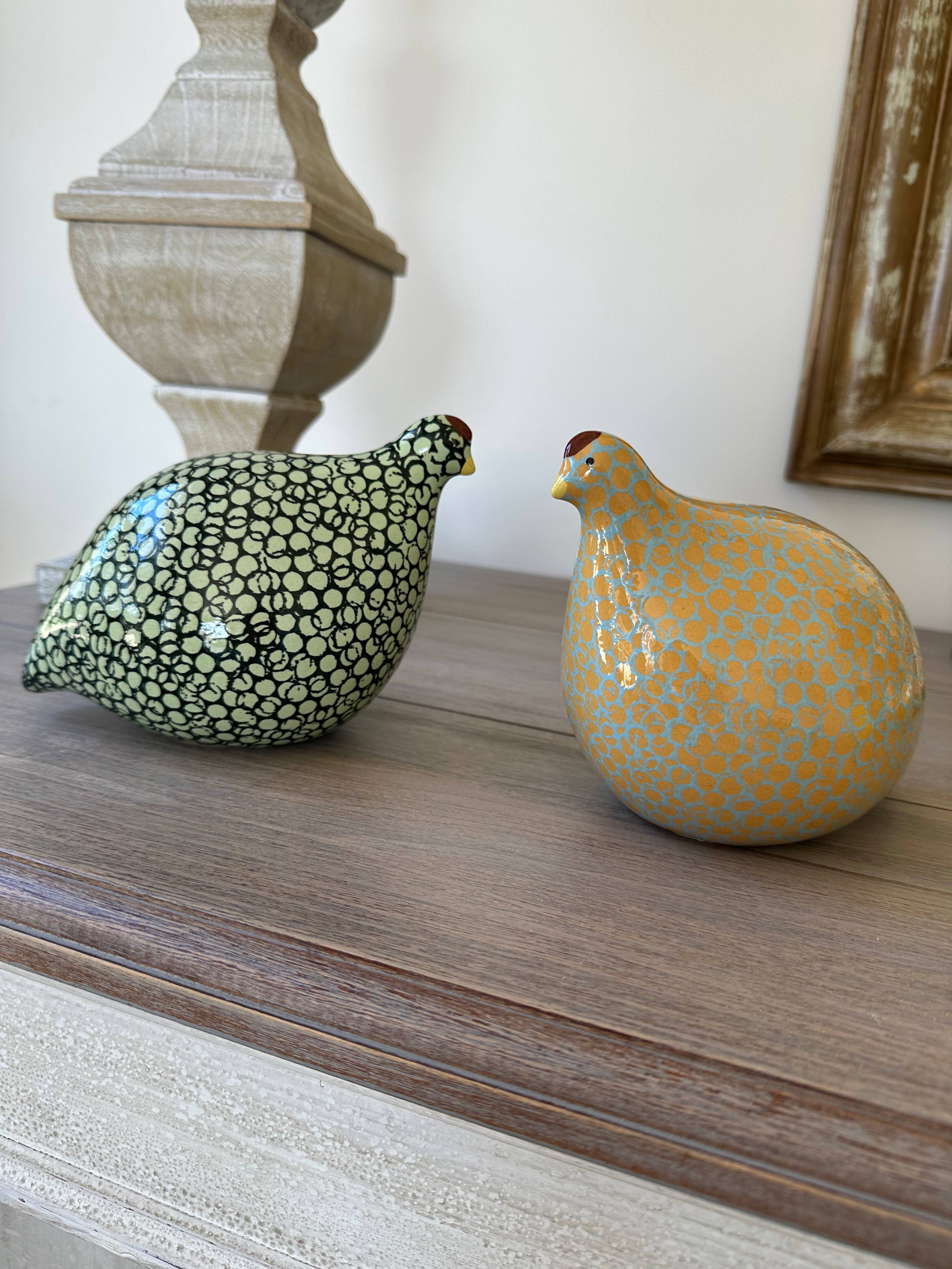 Quail | Turquoise with yellow spots