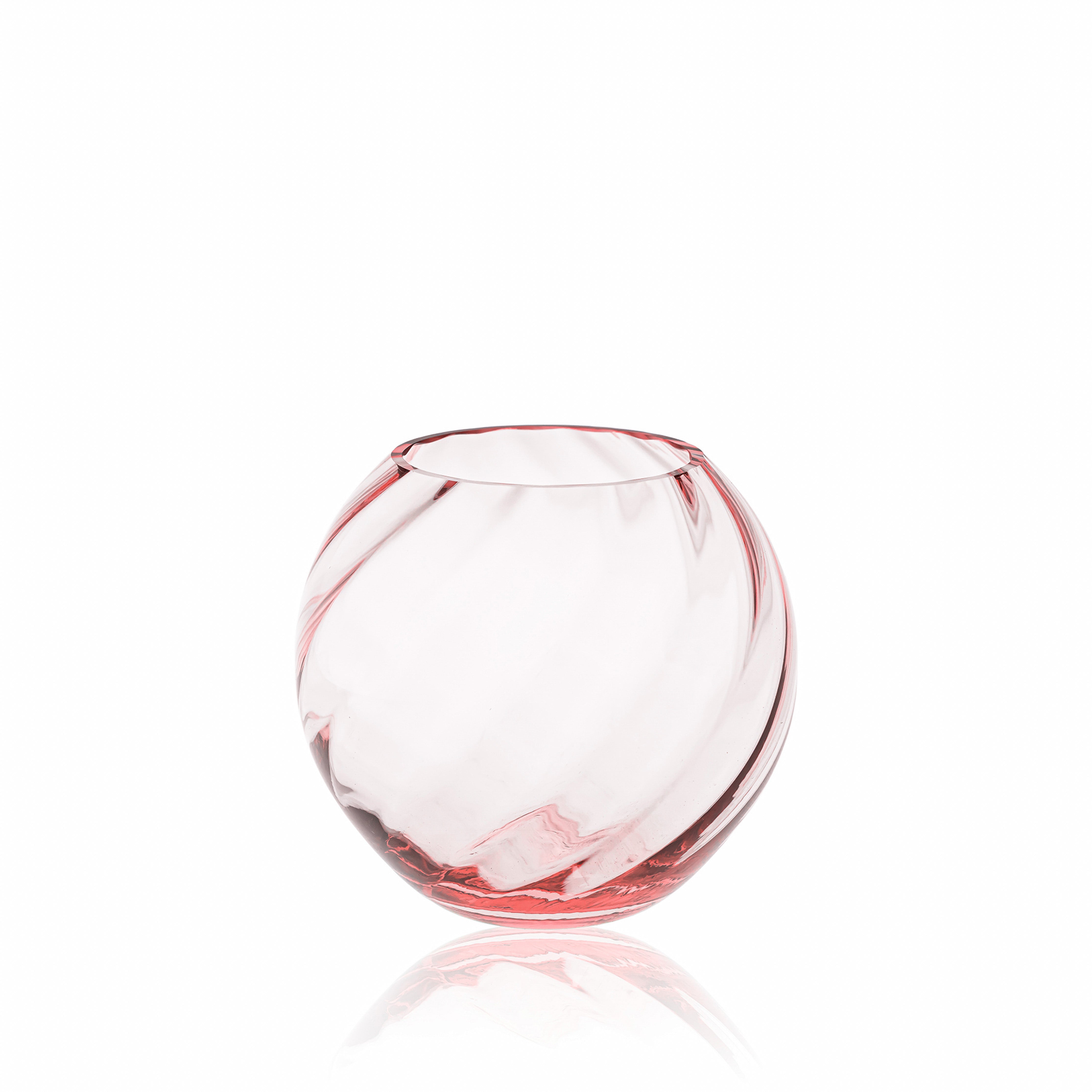 Pink wave marika glass vase