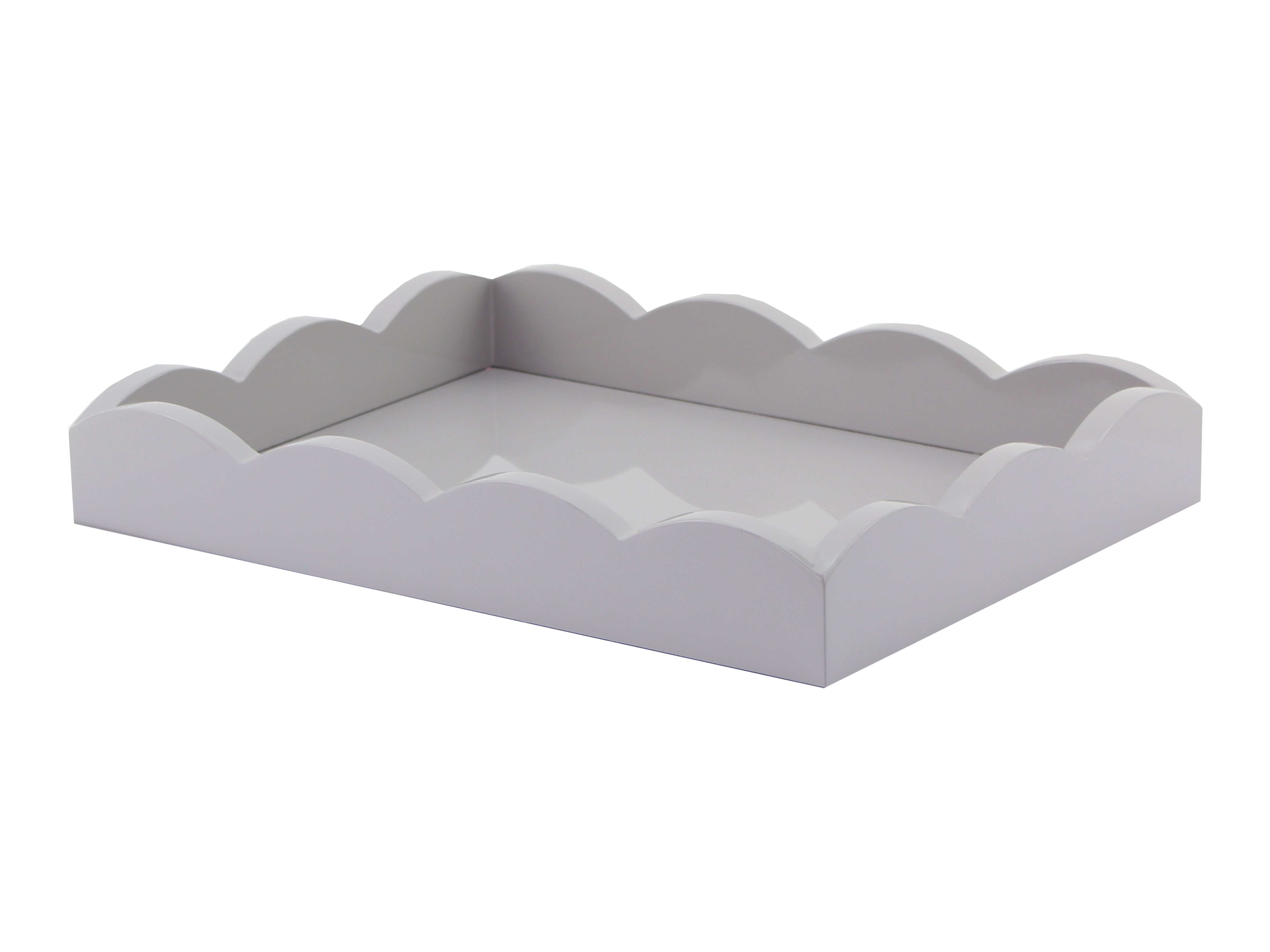 Small chiffon grey scalloped tray