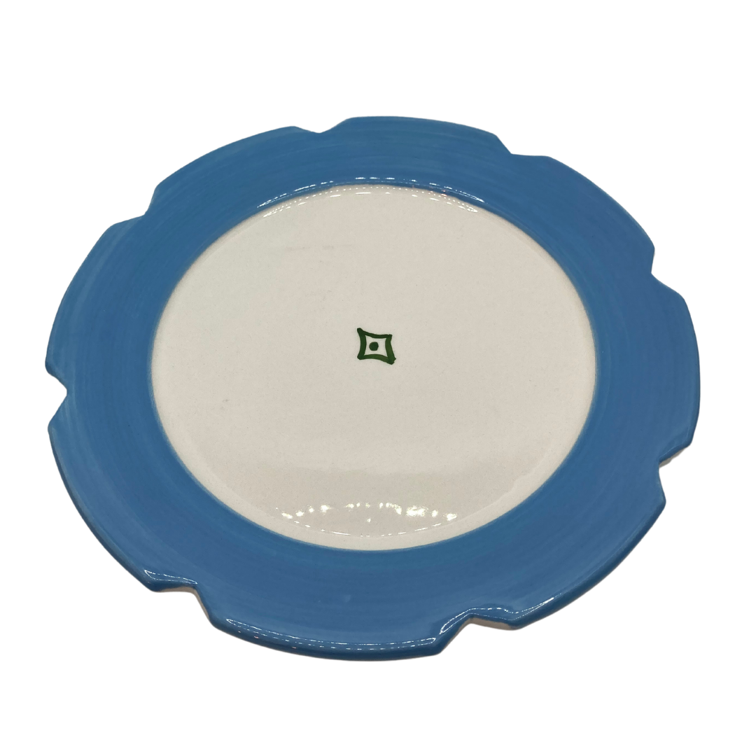 Scalloped plate | blue and white | osski
